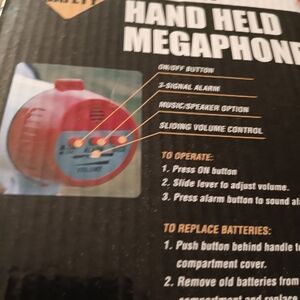 Hand Held Megaphone with Red and Blue Design